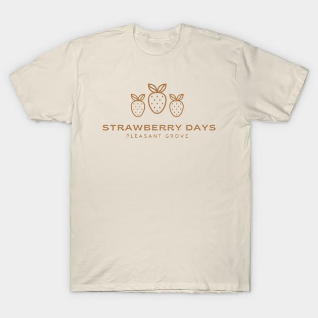 Brown Strawberry Days Pleasant Grove Utah Minimalist T-Shirt by The Sparkle Report